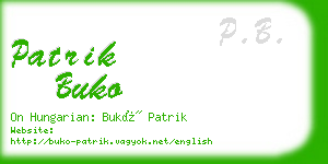 patrik buko business card